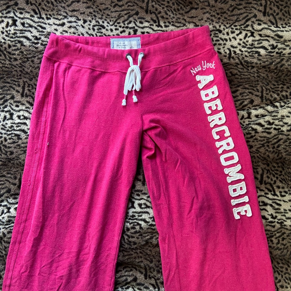 Hot pink Abercrombie Mcbling y2k baggy low rise sweatpants